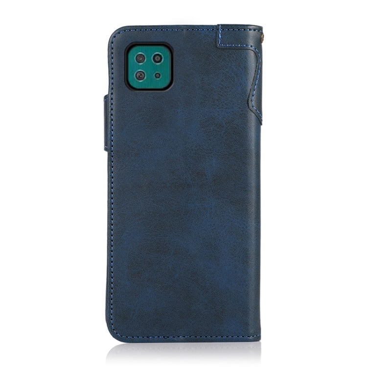 For Samsung Galaxy A22 5G (EU Version) KHAZNEH Dual-Splicing Cowhide Texture Horizontal Flip Leather Case with Holder & Card Slots & Wallet & Lanyard