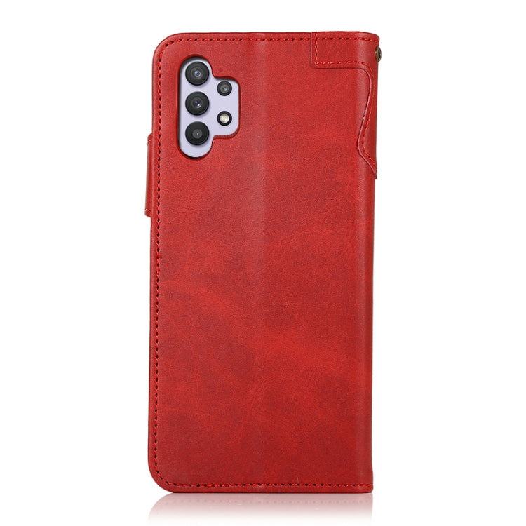 For Samsung Galaxy A32 5G KHAZNEH Dual-Splicing Cowhide Texture Horizontal Flip Leather Case with Holder & Card Slots & Wallet & Lanyard