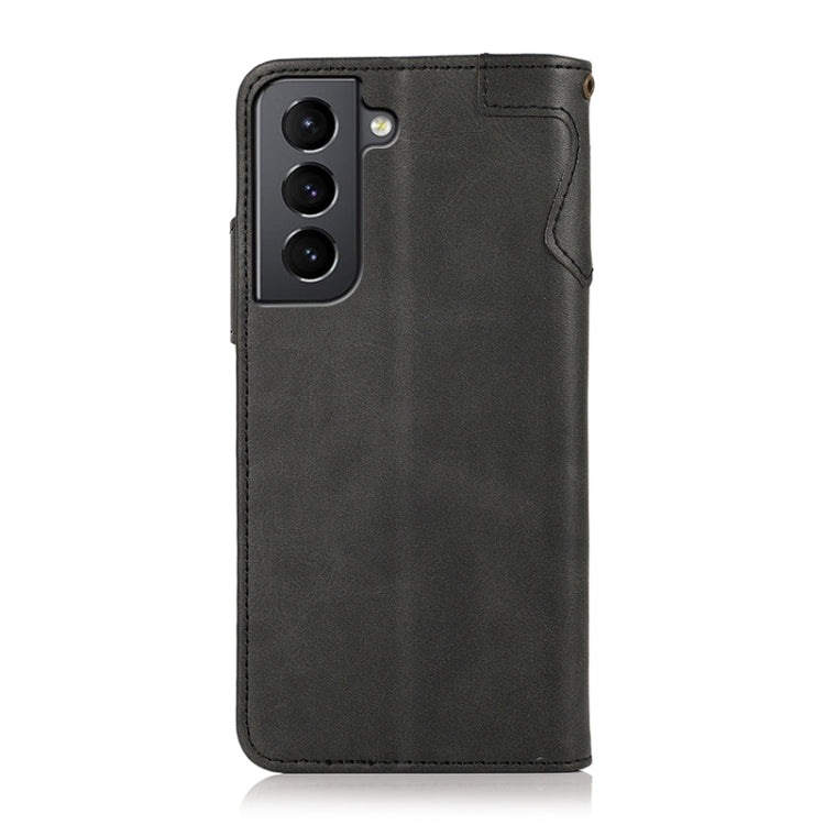 For Samsung Galaxy S21+ 5G KHAZNEH Dual-Splicing Cowhide Texture Horizontal Flip Leather Case with Holder & Card Slots & Wallet & Lanyard