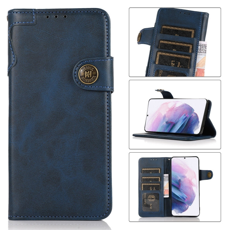 For Samsung Galaxy S21+ 5G KHAZNEH Dual-Splicing Cowhide Texture Horizontal Flip Leather Case with Holder & Card Slots & Wallet & Lanyard