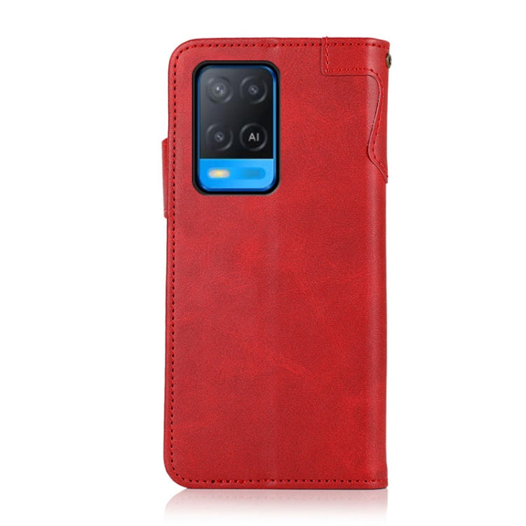 For OPPO A54 4G KHAZNEH Dual-Splicing Cowhide Texture Horizontal Flip Leather Case with Holder & Card Slots & Wallet & Photo Frame & Lanyard