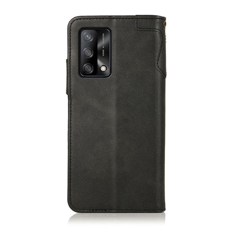 For OPPO F19 / A74 4G KHAZNEH Dual-Splicing Cowhide Texture Horizontal Flip Leather Case with Holder & Card Slots & Wallet & Photo Frame & Lanyard