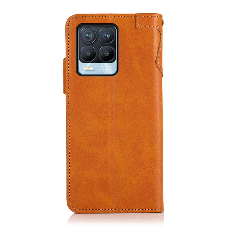 For OPPO Realme 8 / 8 Pro KHAZNEH Dual-Splicing Cowhide Texture Horizontal Flip Leather Case with Holder & Card Slots & Wallet & Photo Frame & Lanyard