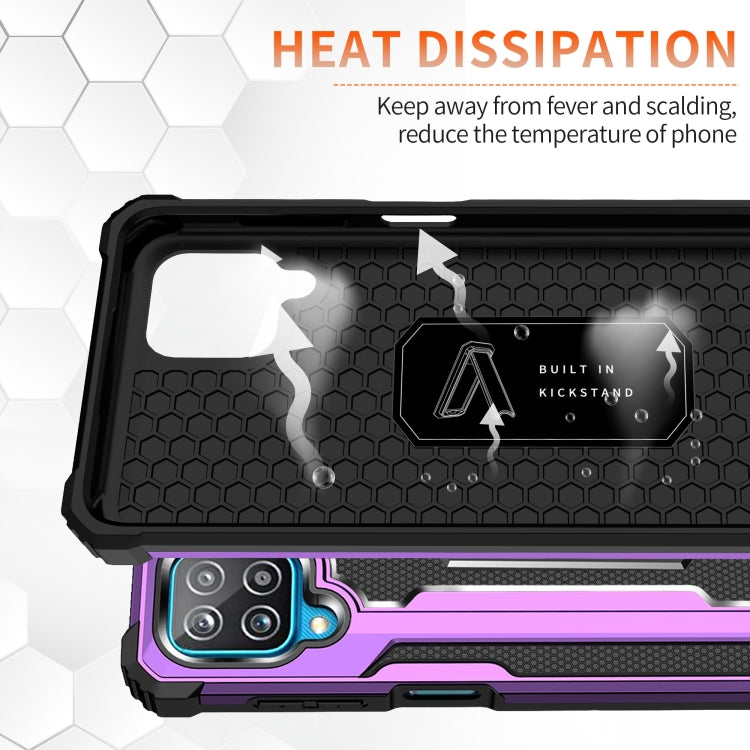 For Samsung Galaxy A12 Knight Jazz PC+TPU Shockproof Protective Case with Foldable Holder