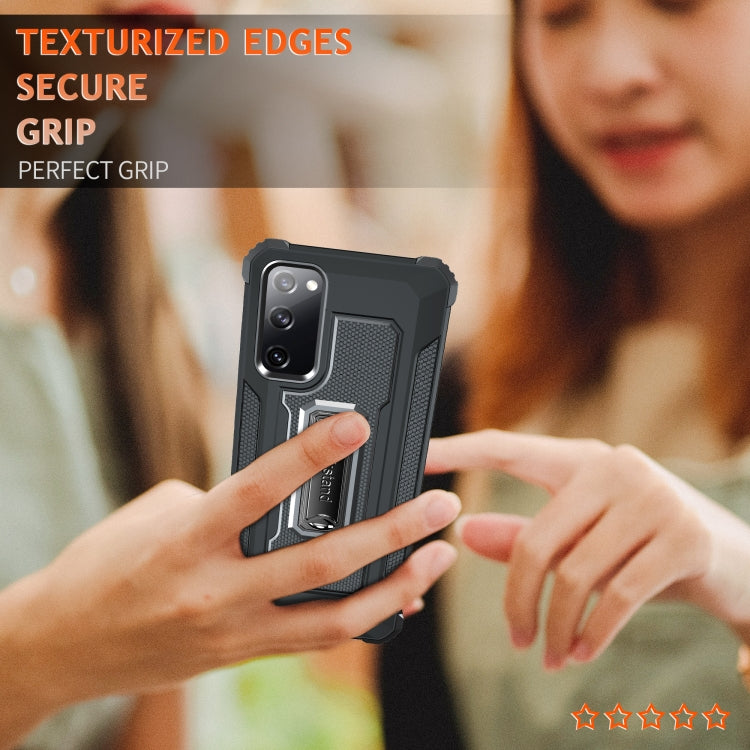For Samsung Galaxy S20 FE 5G Knight Jazz PC+TPU Shockproof Protective Case with Foldable Holder