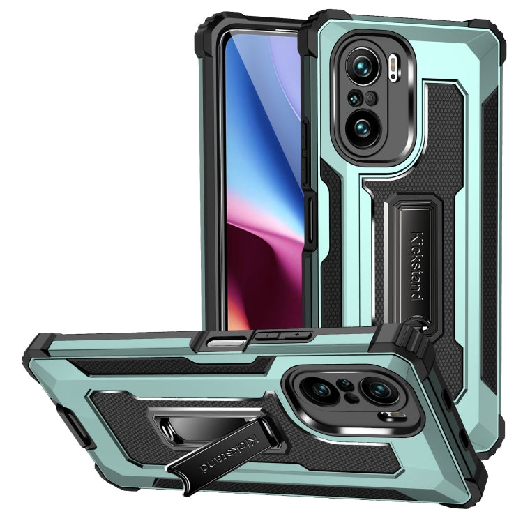 For Xiaomi Redmi K40 / K40 Pro Knight Jazz PC+TPU Shockproof Protective Case with Foldable Holder