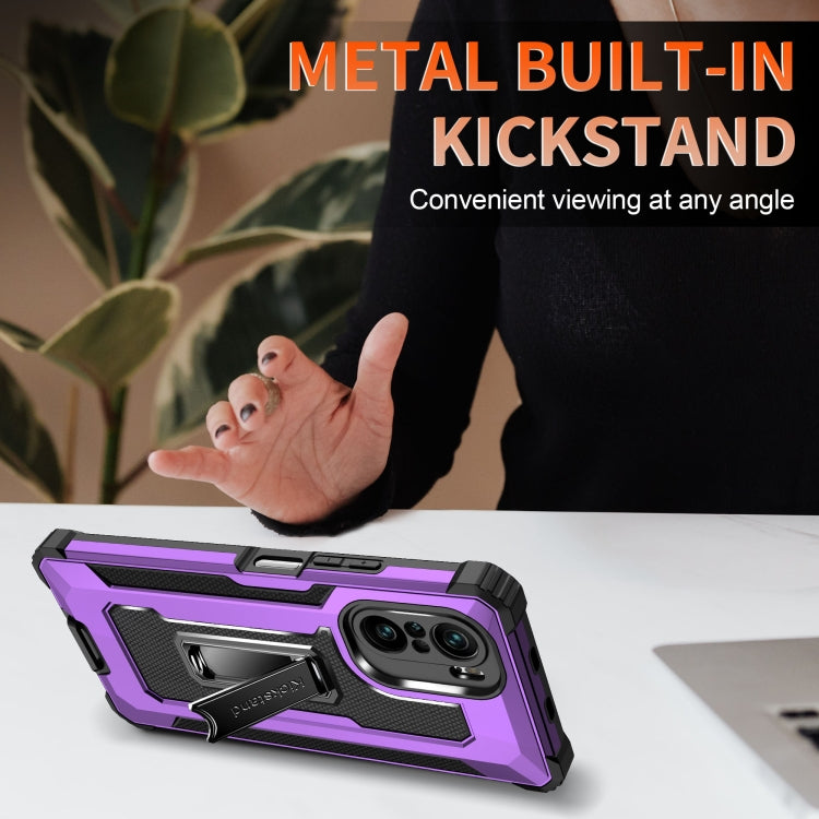 For Xiaomi Redmi K40 / K40 Pro Knight Jazz PC+TPU Shockproof Protective Case with Foldable Holder