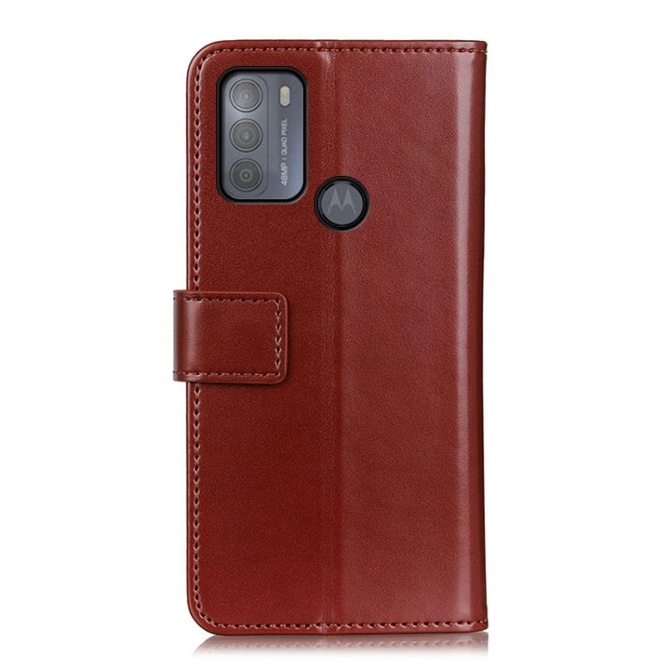 For Motorola Moto G50 3-Color Pearl Texture Magnetic Buckle Horizontal Flip PU Leather Case with Card Slots & Wallet & Holder