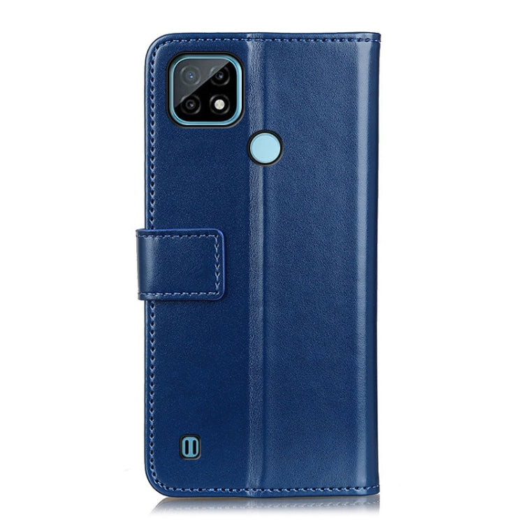 For Realme C21 3-Color Pearl Texture Magnetic Buckle Horizontal Flip PU Leather Case with Card Slots & Wallet & Holder