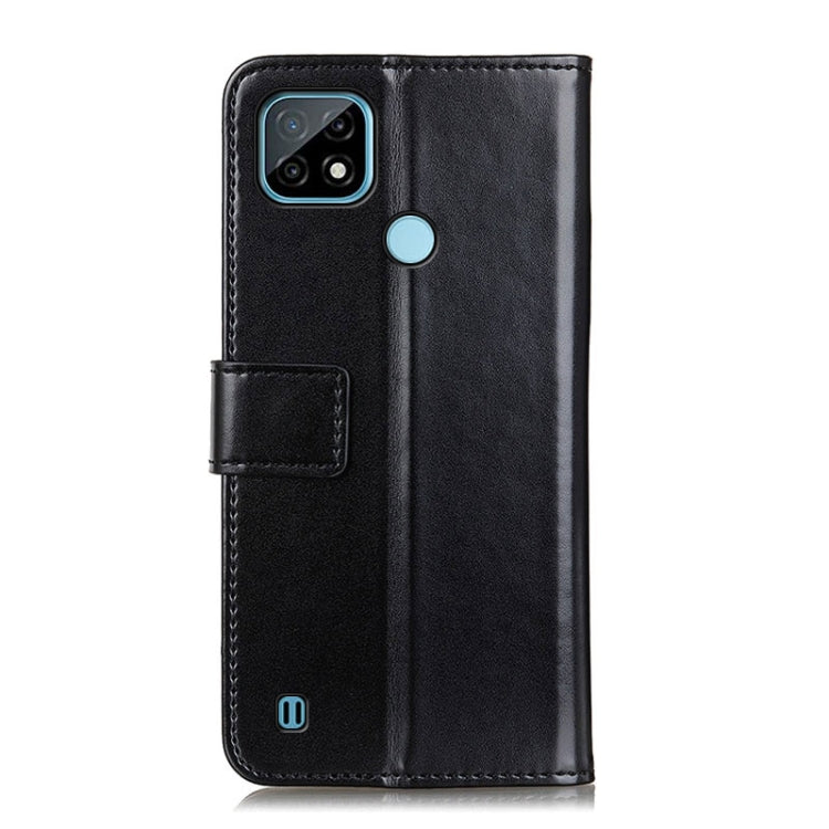 For Realme C21 3-Color Pearl Texture Magnetic Buckle Horizontal Flip PU Leather Case with Card Slots & Wallet & Holder
