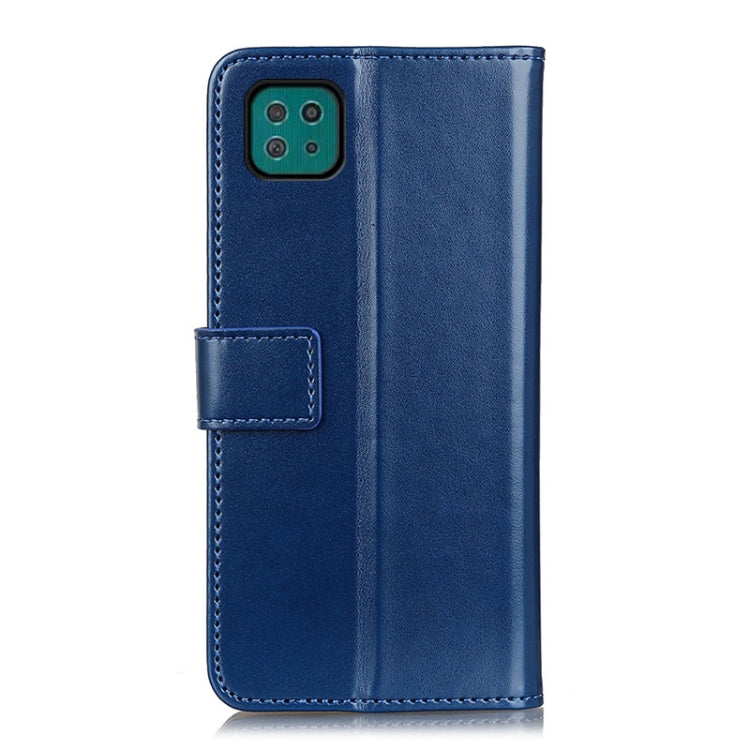 For Samsung Galaxy A22 5G (EU Version) 3-Color Pearl Texture Magnetic Buckle Horizontal Flip PU Leather Case with Card Slots & Wallet & Holder