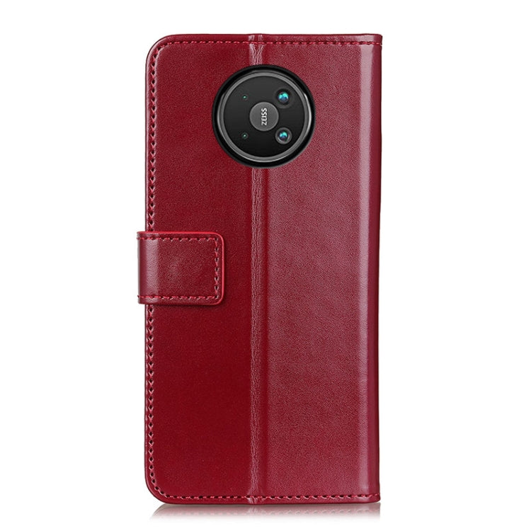 For Nokia 8 V 5G UW 3-Color Pearl Texture Magnetic Buckle Horizontal Flip PU Leather Case with Card Slots & Wallet & Holder
