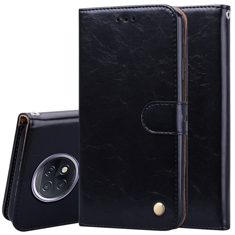 For Xiaomi Redmi Note 9T Business Style Oil Wax Texture Horizontal Flip Leather Case with Holder & Card Slots & Wallet