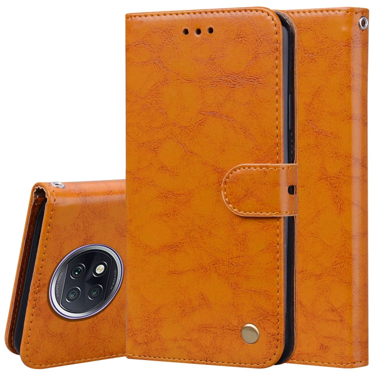 For Xiaomi Redmi Note 9T Business Style Oil Wax Texture Horizontal Flip Leather Case with Holder & Card Slots & Wallet