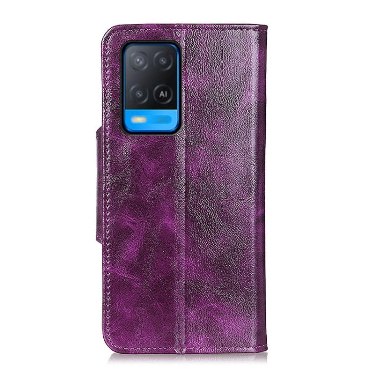 For OPPO A54 4G Crazy Horse Texture Magnetic Buckle Horizontal Flip Leather Case with Holder & 6-Card Slots & Wallet