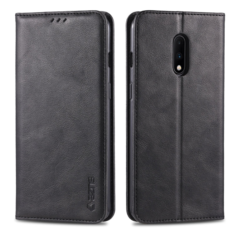 For OnePlus 7 AZNS Retro Texture Magnetic Horizontal Flip PU Leather Case with Holder & Card Slots & Photo Frame