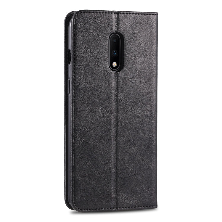 For OnePlus 7 AZNS Retro Texture Magnetic Horizontal Flip PU Leather Case with Holder & Card Slots & Photo Frame