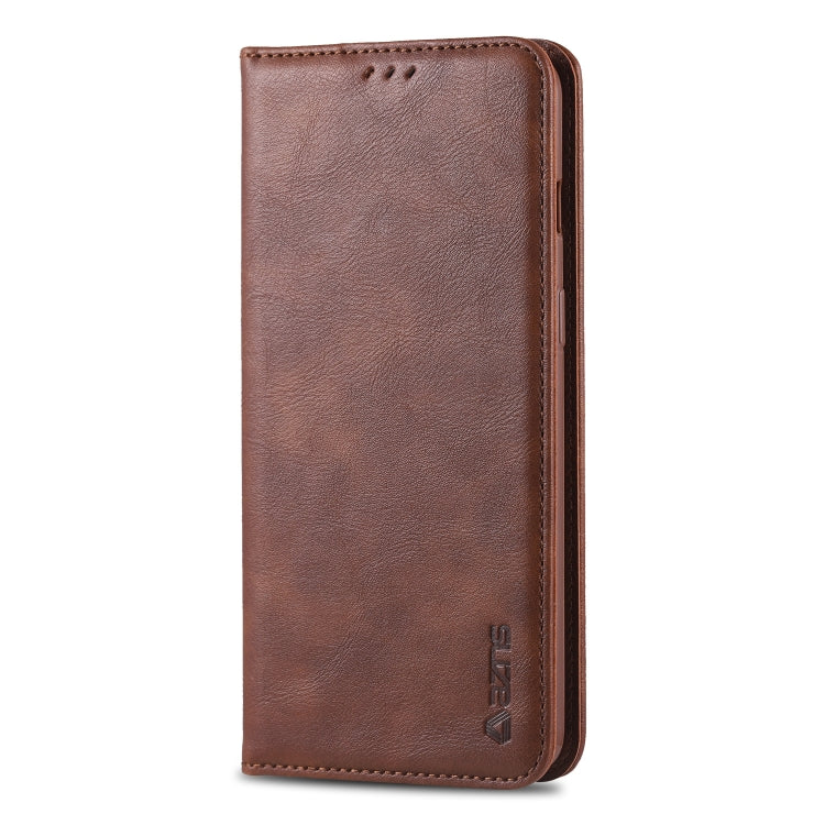 For OnePlus 7 AZNS Retro Texture Magnetic Horizontal Flip PU Leather Case with Holder & Card Slots & Photo Frame