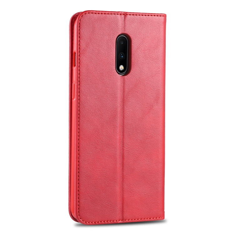 For OnePlus 7 AZNS Retro Texture Magnetic Horizontal Flip PU Leather Case with Holder & Card Slots & Photo Frame