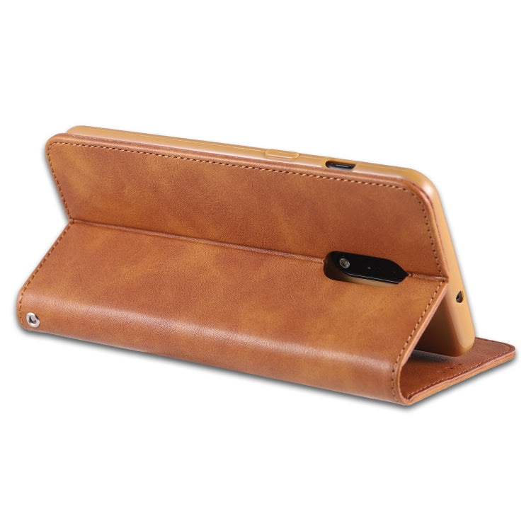 For OnePlus 7 AZNS Retro Texture Magnetic Horizontal Flip PU Leather Case with Holder & Card Slots & Photo Frame