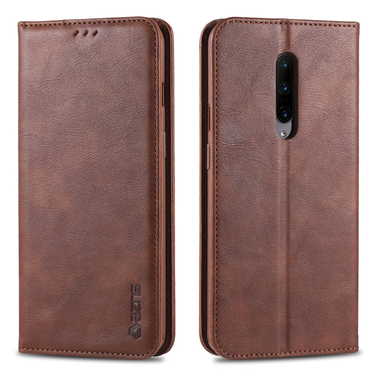 For OnePlus 7 Pro AZNS Retro Texture Magnetic Horizontal Flip PU Leather Case with Holder & Card Slots & Photo Frame