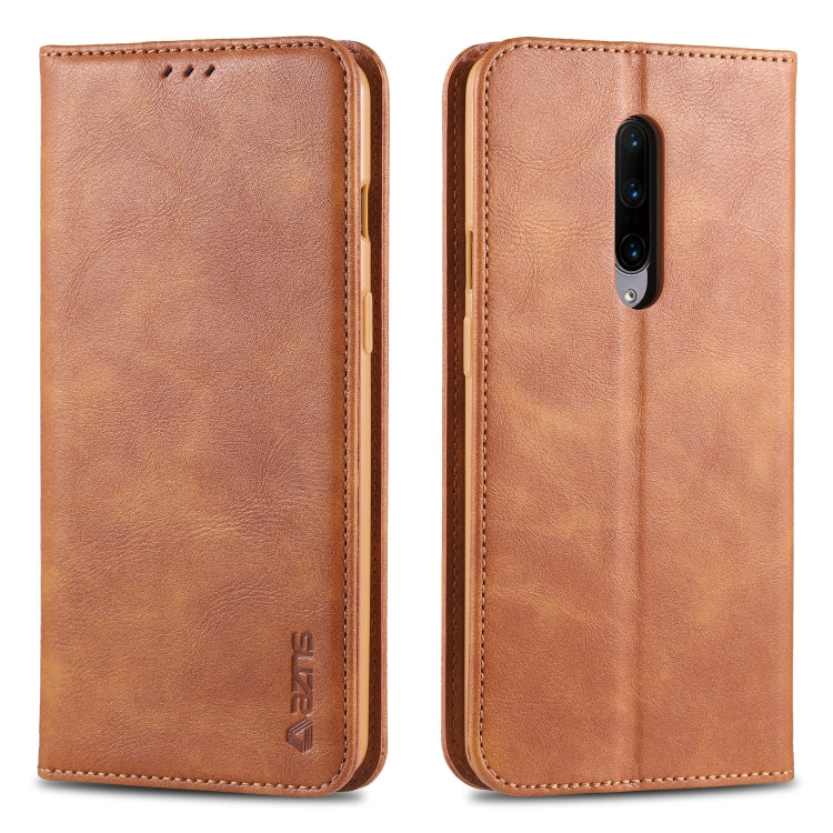 For OnePlus 7 Pro AZNS Retro Texture Magnetic Horizontal Flip PU Leather Case with Holder & Card Slots & Photo Frame