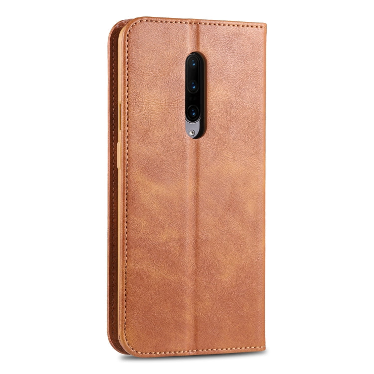 For OnePlus 7 Pro AZNS Retro Texture Magnetic Horizontal Flip PU Leather Case with Holder & Card Slots & Photo Frame
