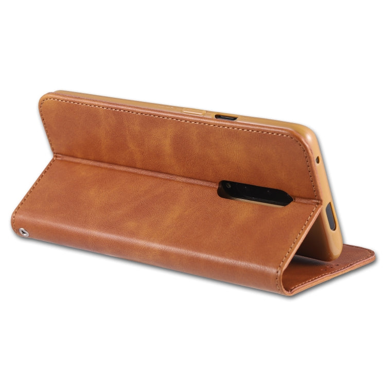 For OnePlus 7 Pro AZNS Retro Texture Magnetic Horizontal Flip PU Leather Case with Holder & Card Slots & Photo Frame
