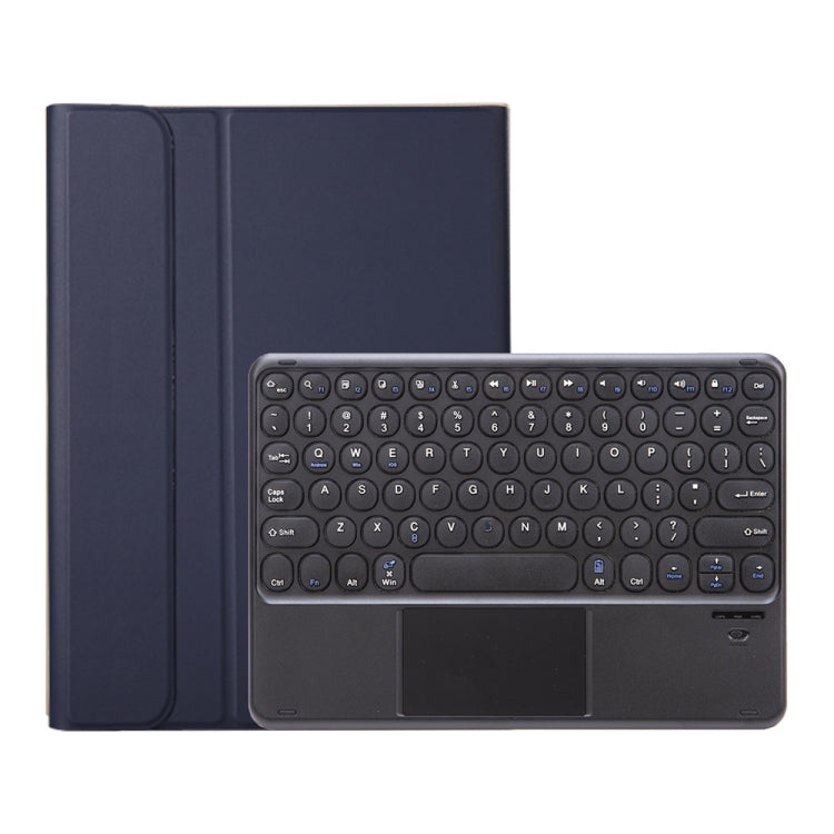 YA098B-A Detachable Lambskin Texture Round Keycap Bluetooth Keyboard Leather Tablet Case with Touch Control & Pen Slot & Stand For iPad Air 4 10.9 inch (2020) / Pro 11 inch (2020) & (2018)