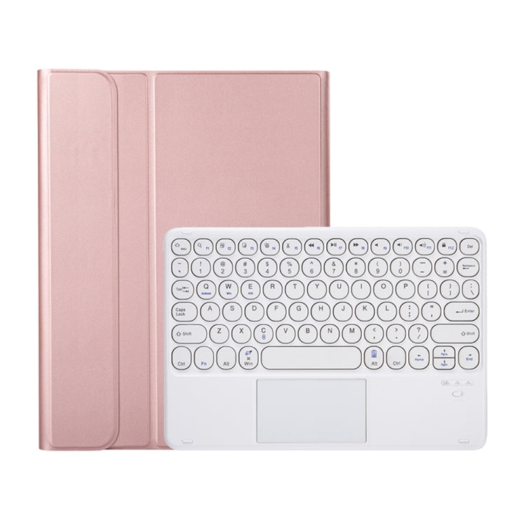 YA098B-A Detachable Lambskin Texture Round Keycap Bluetooth Keyboard Leather Tablet Case with Touch Control & Pen Slot & Stand For iPad Air 4 10.9 inch (2020) / Pro 11 inch (2020) & (2018)