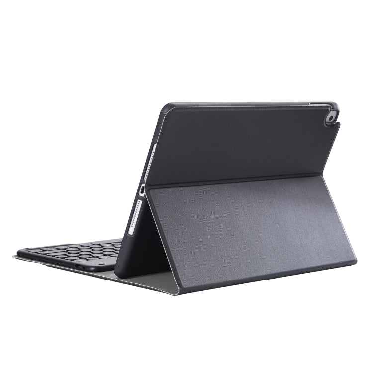 YA098B Detachable Lambskin Texture Round Keycap Bluetooth Keyboard Leather Tablet Case with Pen Slot & Stand For iPad Air 4 10.9 inch (2020) / Pro 11 inch (2020) & (2018)
