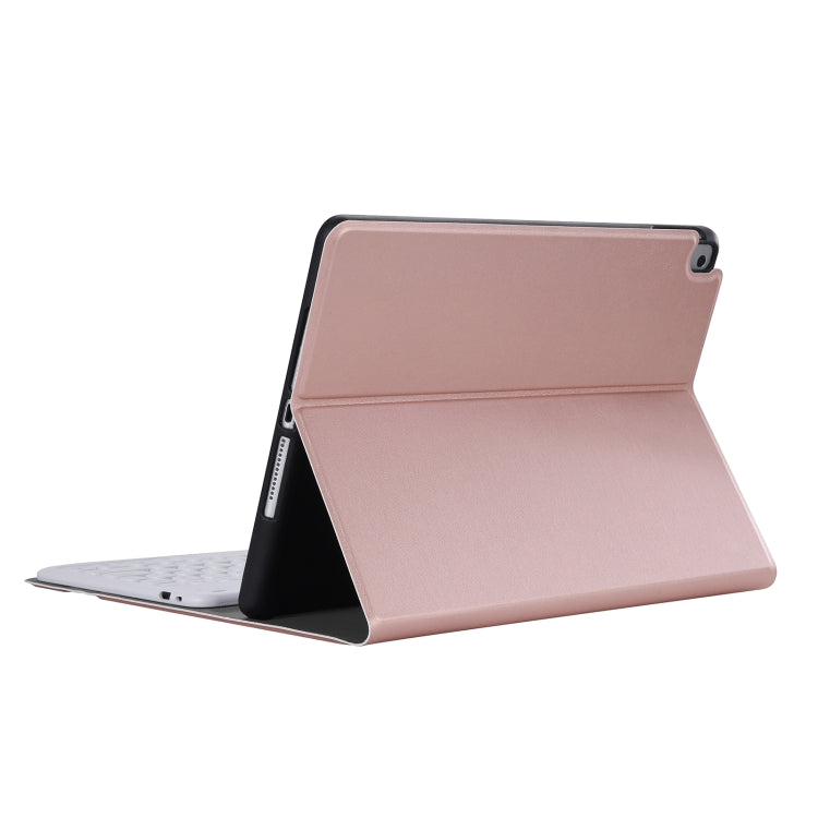 YA098B Detachable Lambskin Texture Round Keycap Bluetooth Keyboard Leather Tablet Case with Pen Slot & Stand For iPad Air 4 10.9 inch (2020) / Pro 11 inch (2020) & (2018)