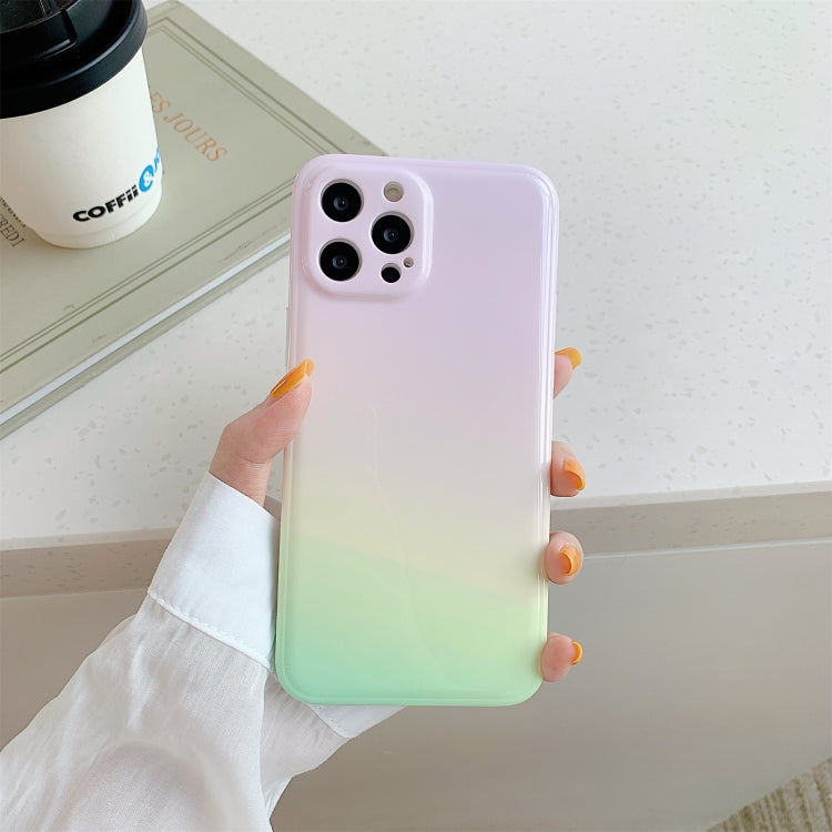 For iPhone 11 Colorful Halo Dyed Stripe Straight Edge Magic Cube Protective Case