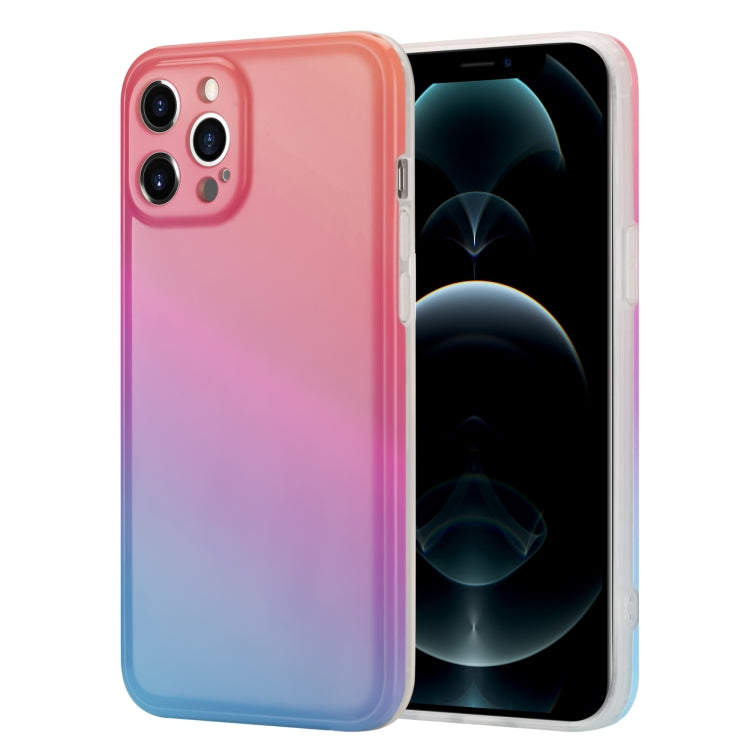 For iPhone 11 Pro Max Colorful Halo Dyed Stripe Straight Edge Magic Cube Protective Case