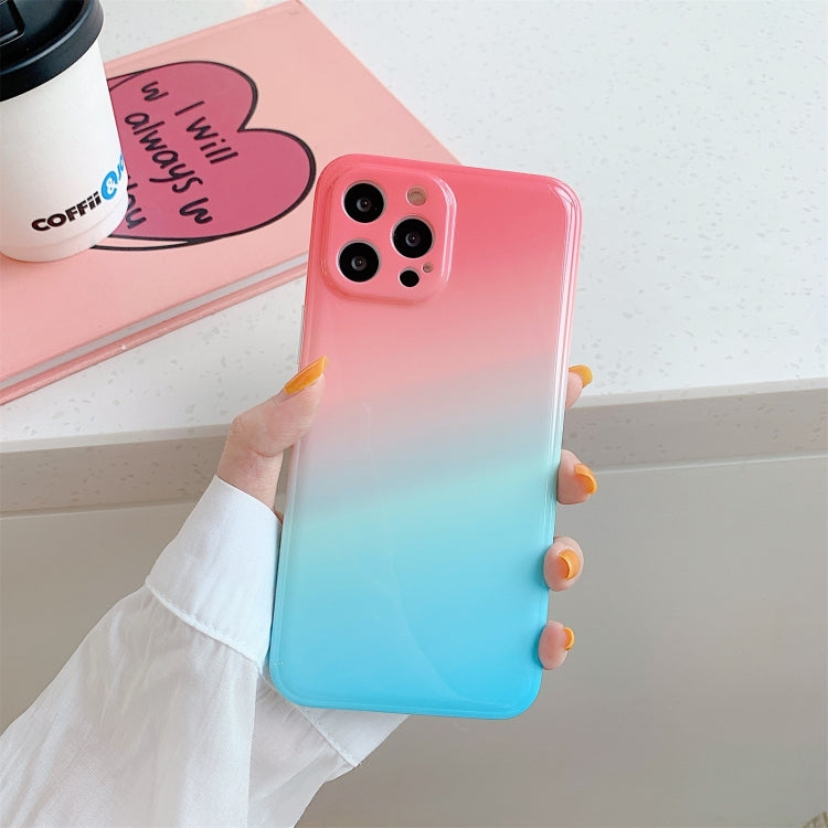 For iPhone 12 mini Colorful Halo Dyed Stripe Straight Edge Magic Cube Protective Case
