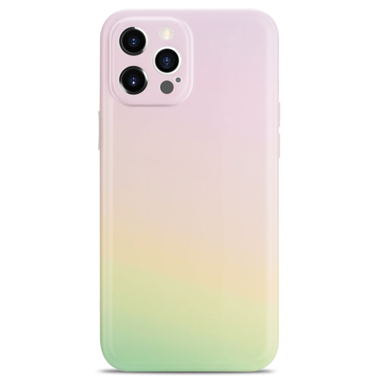 For iPhone 12 mini Colorful Halo Dyed Stripe Straight Edge Magic Cube Protective Case