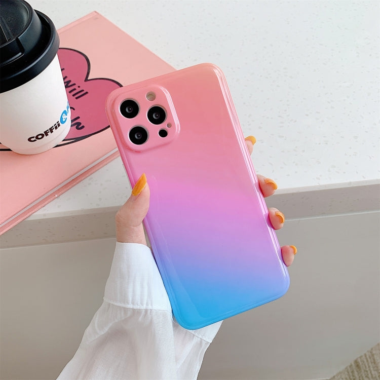 For iPhone 12 Pro Max Colorful Halo Dyed Stripe Straight Edge Magic Cube Protective Case
