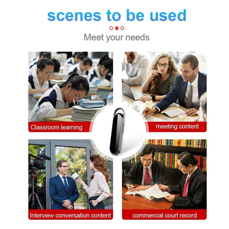 D8 1080P HD 160 Degrees Wide Angle Smart Recording Pen, Capacity:8GB(Black)
