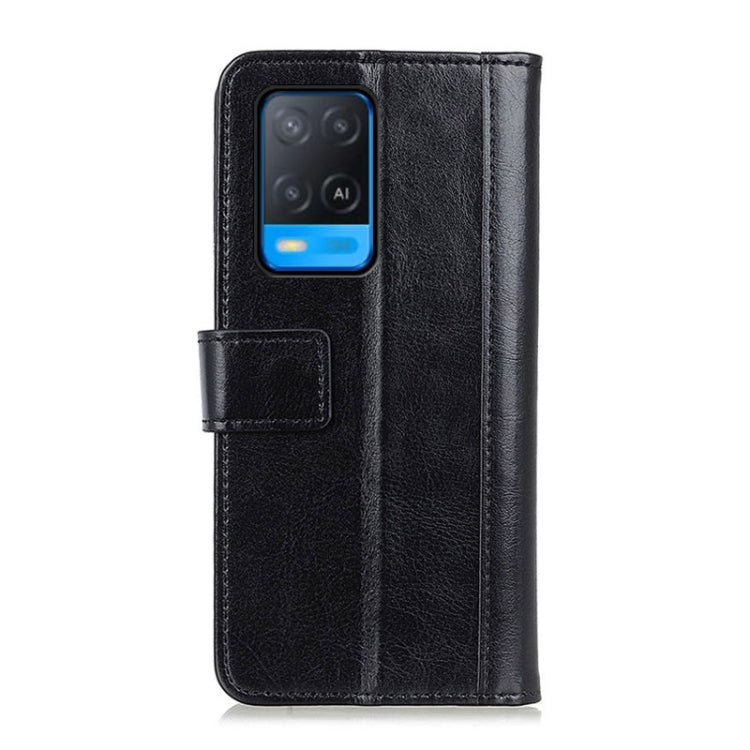 For OPPO A54 4G Peas Crazy Horse Texture Horizontal Flip Leather Case with Holder & Card Slots & Wallet