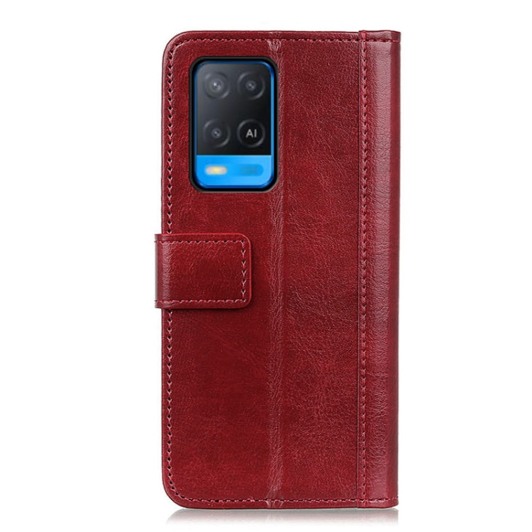 For OPPO A54 4G Peas Crazy Horse Texture Horizontal Flip Leather Case with Holder & Card Slots & Wallet