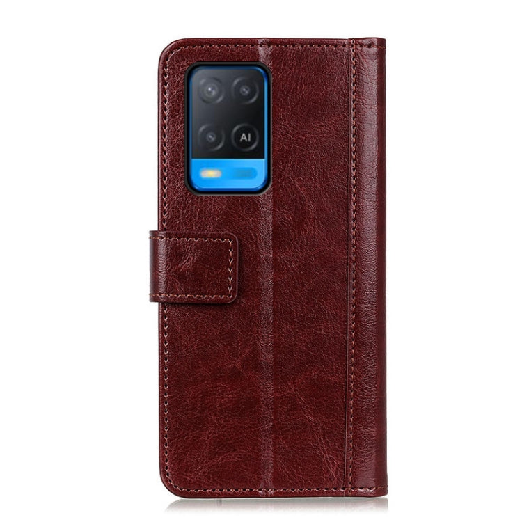 For OPPO A54 4G Peas Crazy Horse Texture Horizontal Flip Leather Case with Holder & Card Slots & Wallet