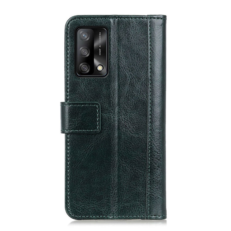 For OPPO F19 / A74 4G Peas Crazy Horse Texture Horizontal Flip Leather Case with Holder & Card Slots & Wallet