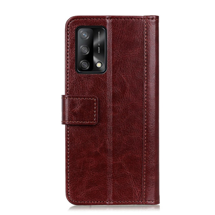For OPPO F19 / A74 4G Peas Crazy Horse Texture Horizontal Flip Leather Case with Holder & Card Slots & Wallet