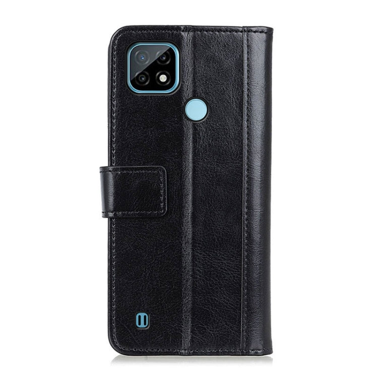For OPPO Realme C21 Peas Crazy Horse Texture Horizontal Flip Leather Case with Holder & Card Slots & Wallet