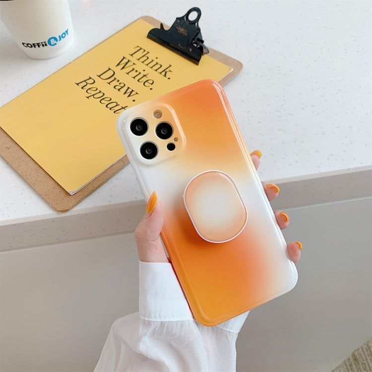 For iPhone 12 Pro Max Colorful Halo Dyed Stripe Straight Edge Magic Cube Protective Case with Holder