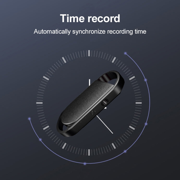 SK008 Mini Smart Keychain Voice Recorder, Capacity:8GB(Black)