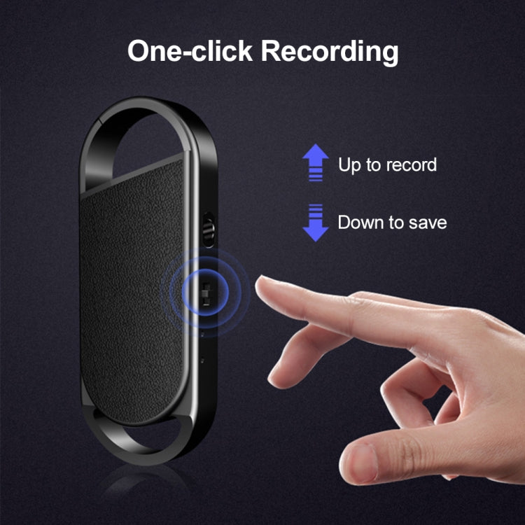 SK008 Mini Smart Keychain Voice Recorder, Capacity:8GB(Black)