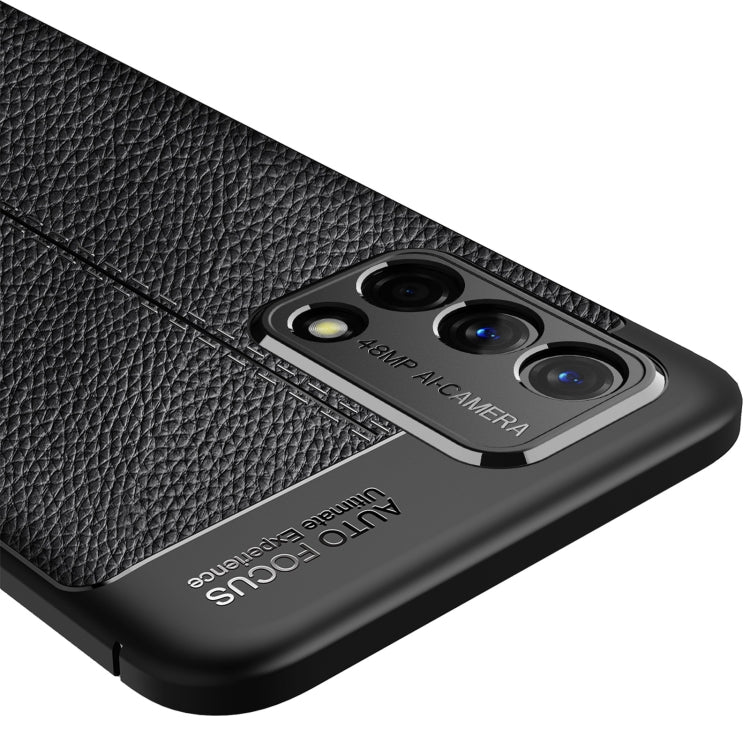 For OPPO F19 Litchi Texture TPU Shockproof Case