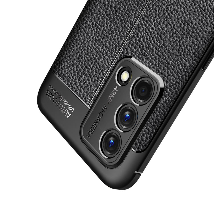 For OPPO F19 Litchi Texture TPU Shockproof Case