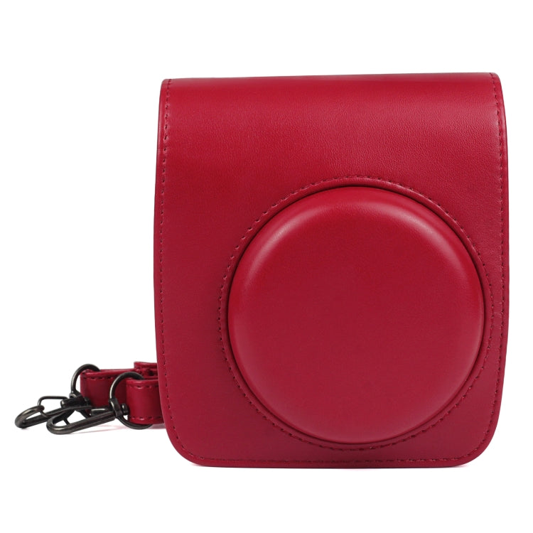 Solid Color PU Camera Bag with Shoulder Strap for Fujifilm Instax mini 90(Red)